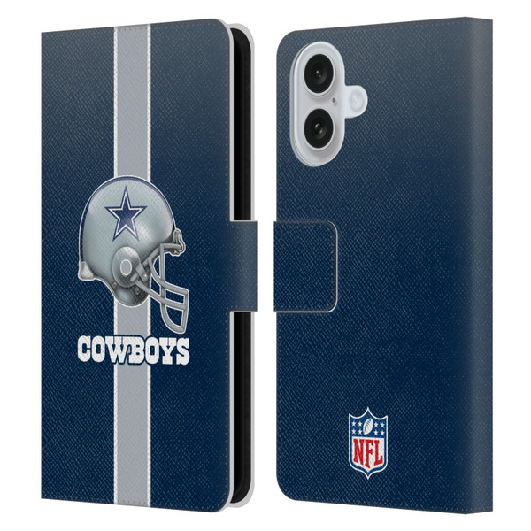 NFL Dallas Cowboys Logo Helmet Leather Book Wallet Case Cover For Apple iPhone 16
