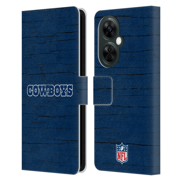 NFL Dallas Cowboys Logo Distressed Look Leather Book Wallet Case Cover For OnePlus Nord CE 3 Lite 5G