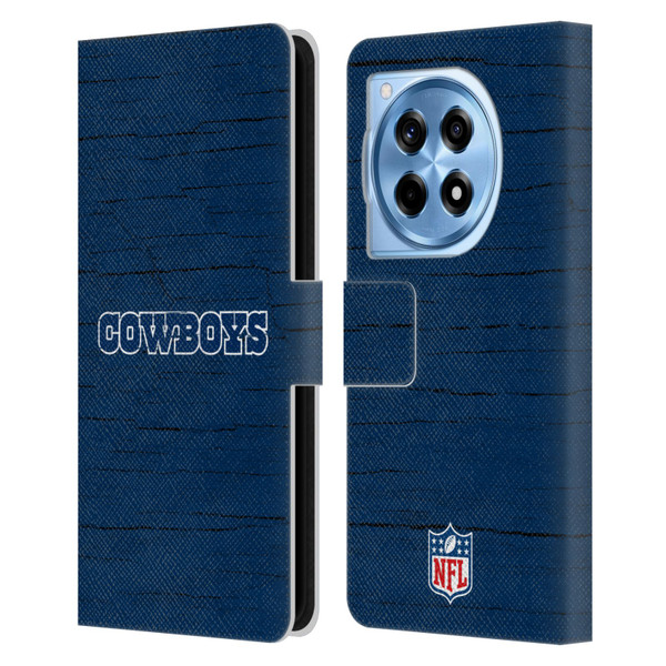 NFL Dallas Cowboys Logo Distressed Look Leather Book Wallet Case Cover For OnePlus 12R