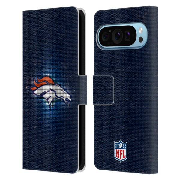 NFL Denver Broncos Artwork LED Leather Book Wallet Case Cover For Google Pixel 9 / Pixel 9 Pro