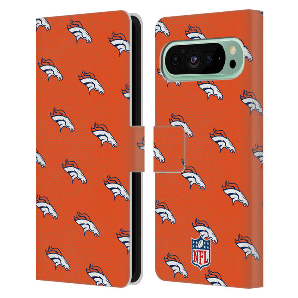 NFL Denver Broncos Artwork Patterns Leather Book Wallet Case Cover For Google Pixel 9 Pro XL