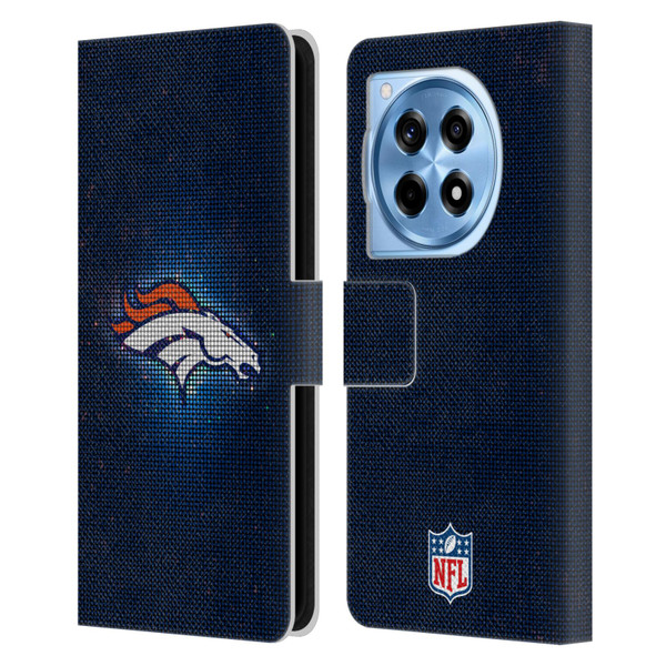 NFL Denver Broncos Artwork LED Leather Book Wallet Case Cover For OnePlus 12R