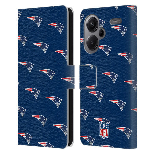NFL New England Patriots Artwork Patterns Leather Book Wallet Case Cover For Xiaomi Redmi Note 13 Pro Plus 5G