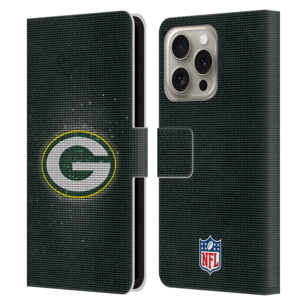 NFL Green Bay Packers Artwork LED Leather Book Wallet Case Cover For Apple iPhone 16 Pro
