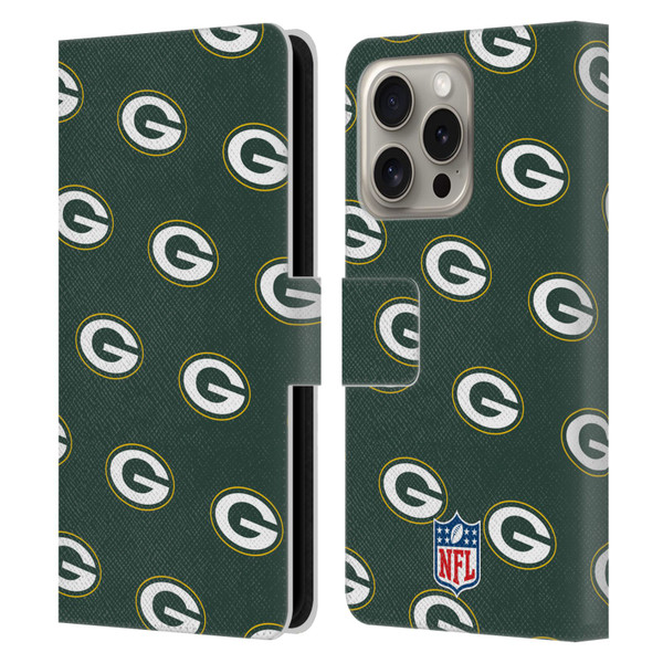 NFL Green Bay Packers Artwork Patterns Leather Book Wallet Case Cover For Apple iPhone 16 Pro