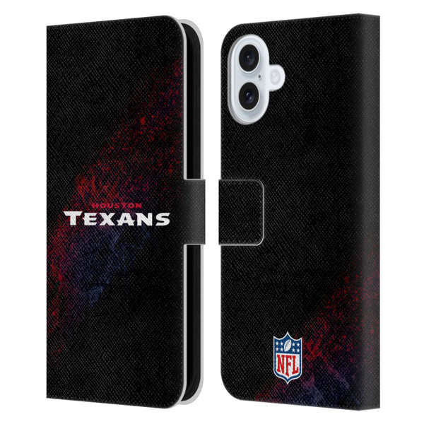 NFL Houston Texans Logo Blur Leather Book Wallet Case Cover For Apple iPhone 16 Plus
