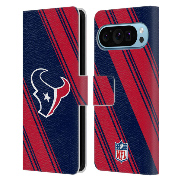 NFL Houston Texans Artwork Stripes Leather Book Wallet Case Cover For Google Pixel 9 / Pixel 9 Pro