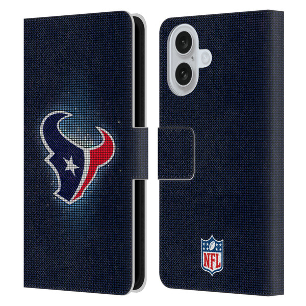 NFL Houston Texans Artwork LED Leather Book Wallet Case Cover For Apple iPhone 16