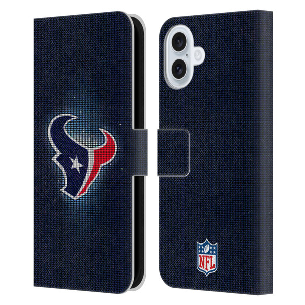 NFL Houston Texans Artwork LED Leather Book Wallet Case Cover For Apple iPhone 16 Plus