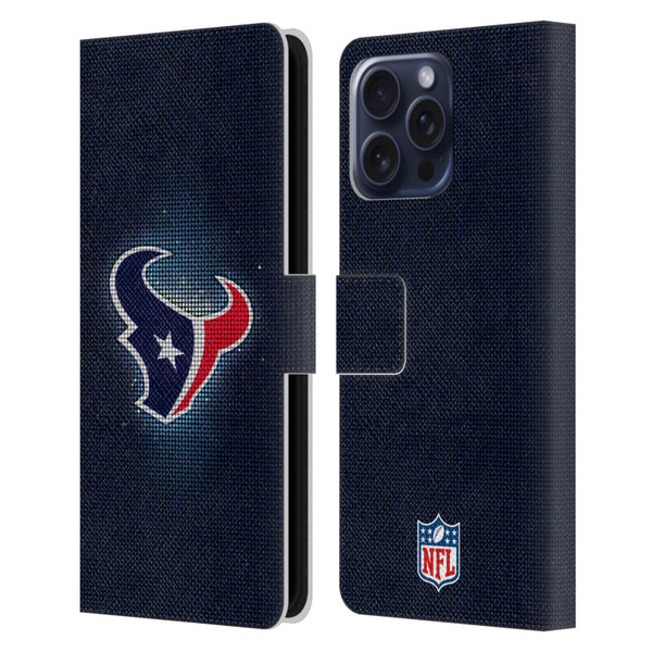 NFL Houston Texans Artwork LED Leather Book Wallet Case Cover For Apple iPhone 16 Pro Max