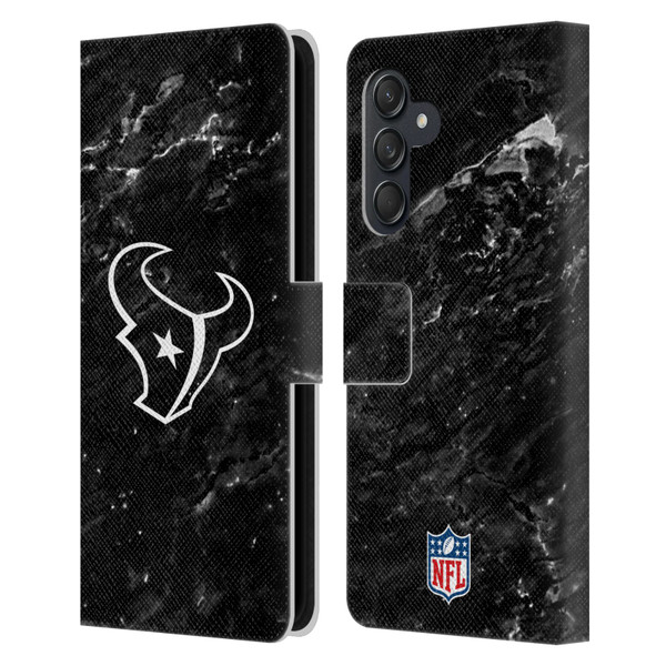 NFL Houston Texans Artwork Marble Leather Book Wallet Case Cover For Samsung Galaxy M55 5G