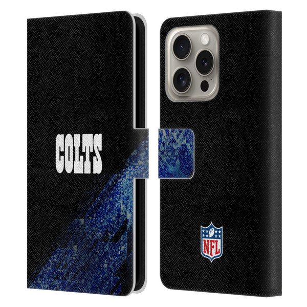 NFL Indianapolis Colts Logo Blur Leather Book Wallet Case Cover For Apple iPhone 16 Pro