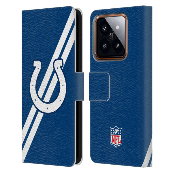 NFL Indianapolis Colts Logo Stripes Leather Book Wallet Case Cover For Xiaomi 14