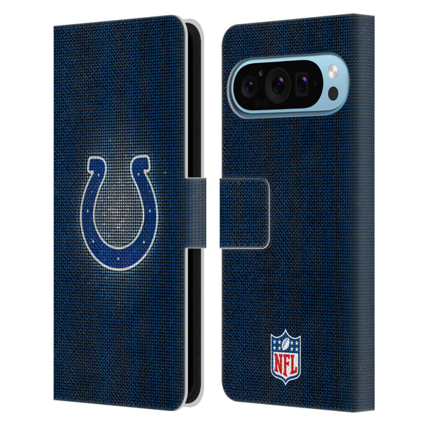 NFL Indianapolis Colts Artwork LED Leather Book Wallet Case Cover For Google Pixel 9 / Pixel 9 Pro