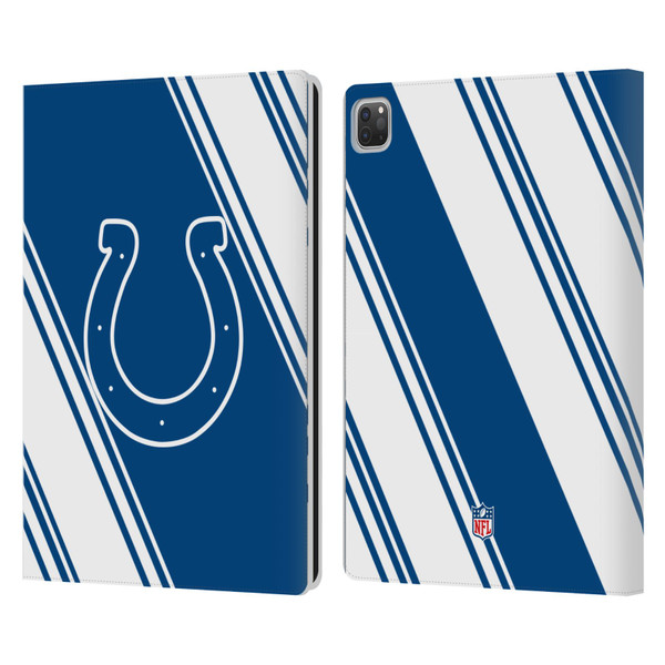 NFL Indianapolis Colts Artwork Stripes Leather Book Wallet Case Cover For Apple iPad Pro 13 M4 2024