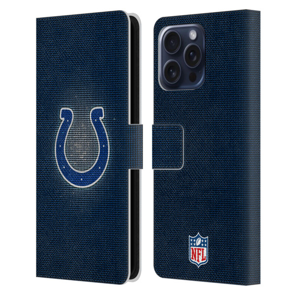 NFL Indianapolis Colts Artwork LED Leather Book Wallet Case Cover For Apple iPhone 16 Pro Max