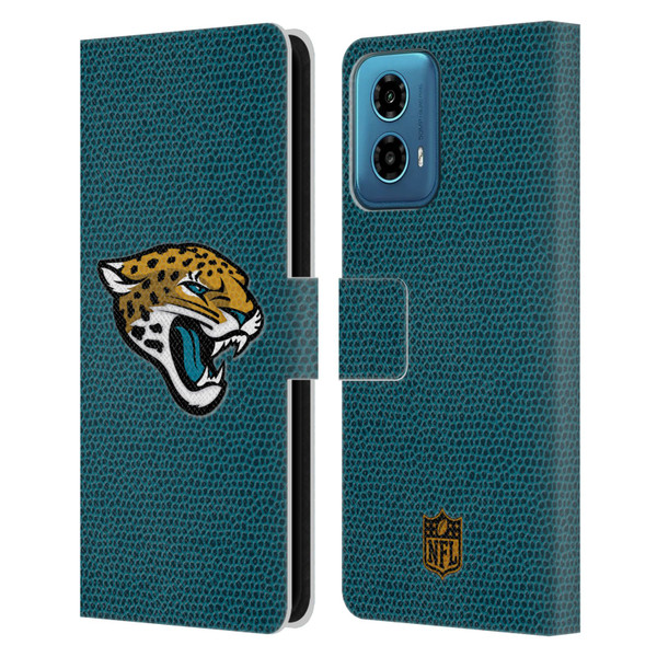 NFL Jacksonville Jaguars Logo Football Leather Book Wallet Case Cover For Motorola Moto G34 5G