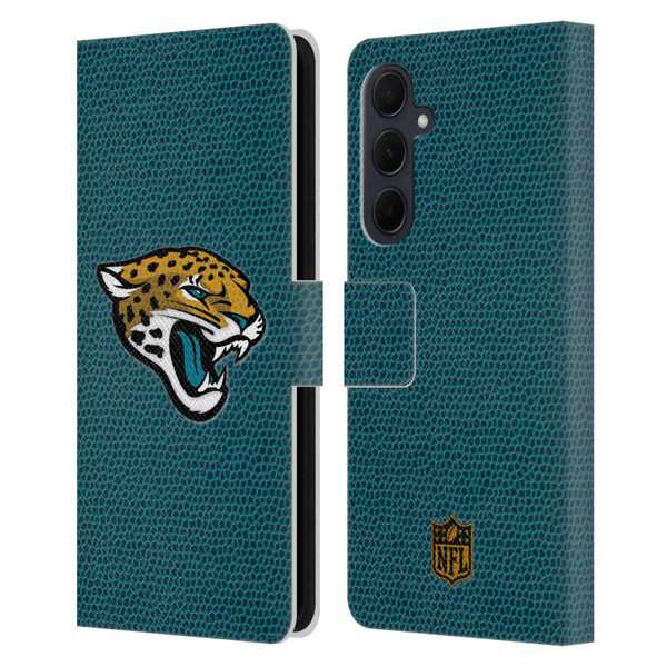 NFL Jacksonville Jaguars Logo Football Leather Book Wallet Case Cover For Samsung Galaxy A35 5G