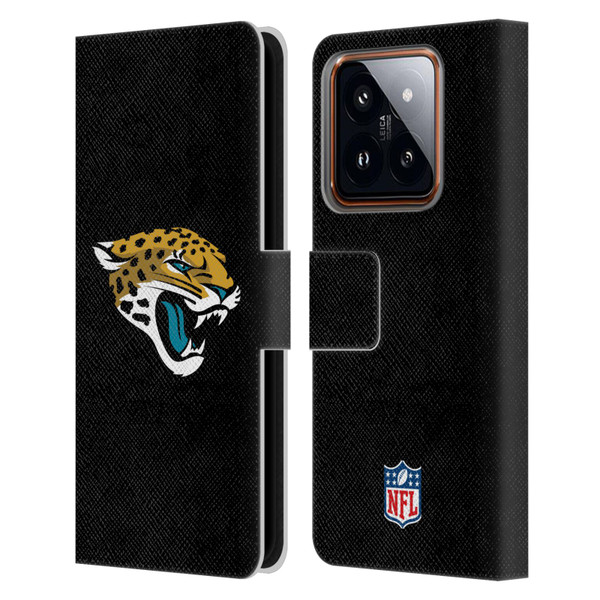 NFL Jacksonville Jaguars Logo Plain Leather Book Wallet Case Cover For Xiaomi 14