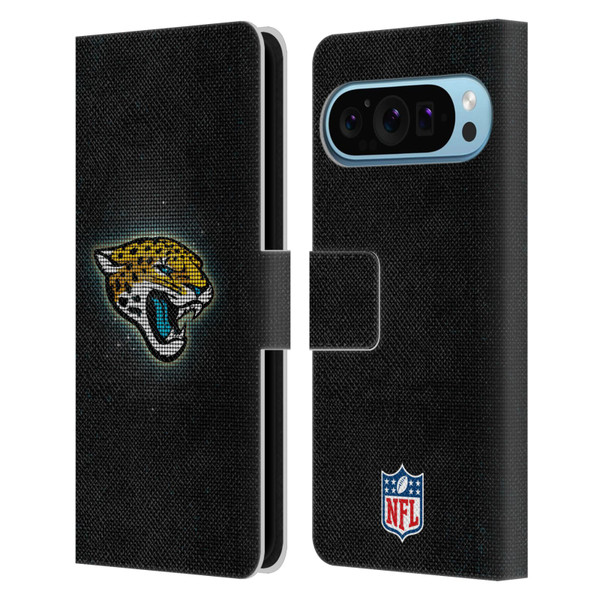 NFL Jacksonville Jaguars Artwork LED Leather Book Wallet Case Cover For Google Pixel 9 / Pixel 9 Pro