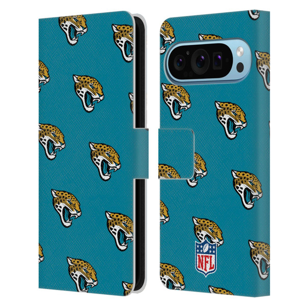 NFL Jacksonville Jaguars Artwork Patterns Leather Book Wallet Case Cover For Google Pixel 9 / Pixel 9 Pro
