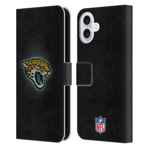 NFL Jacksonville Jaguars Artwork LED Leather Book Wallet Case Cover For Apple iPhone 16 Plus