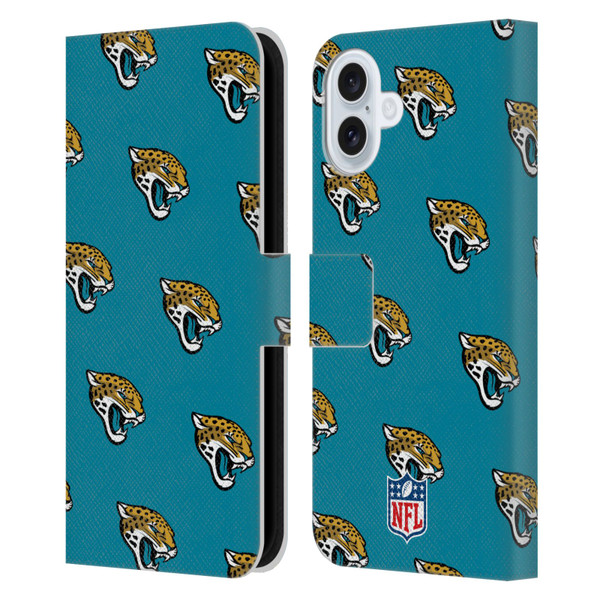 NFL Jacksonville Jaguars Artwork Patterns Leather Book Wallet Case Cover For Apple iPhone 16 Plus