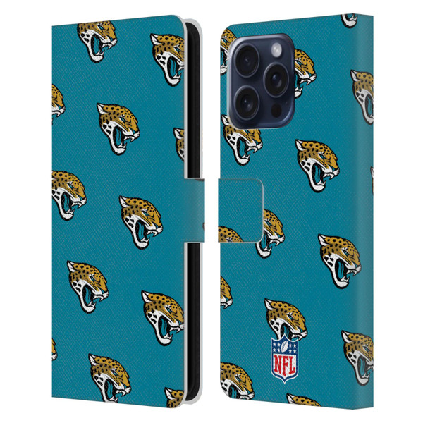 NFL Jacksonville Jaguars Artwork Patterns Leather Book Wallet Case Cover For Apple iPhone 16 Pro Max