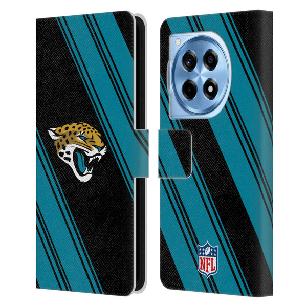 NFL Jacksonville Jaguars Artwork Stripes Leather Book Wallet Case Cover For OnePlus 12R