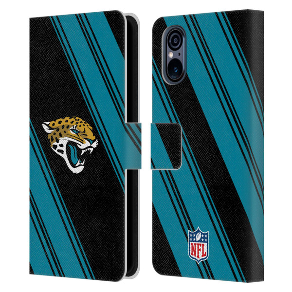 NFL Jacksonville Jaguars Artwork Stripes Leather Book Wallet Case Cover For Sony Xperia 5 V 5G