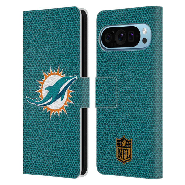 NFL Miami Dolphins Logo Football Leather Book Wallet Case Cover For Google Pixel 9 / Pixel 9 Pro NFL Miami Dolphins Logo Football Leather Book Wallet Case Cover For Google Pixel 9 / Pixel 9 Pro