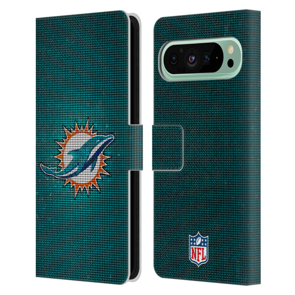 NFL Miami Dolphins Artwork LED Leather Book Wallet Case Cover For Google Pixel 9 Pro XL
