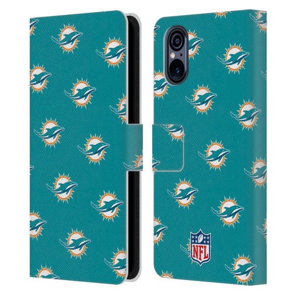 NFL Miami Dolphins Artwork Patterns Leather Book Wallet Case Cover For Sony Xperia 5 V 5G