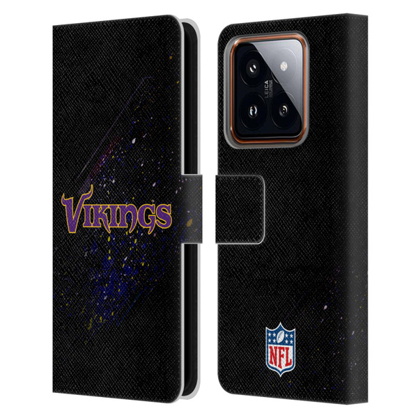 NFL Minnesota Vikings Logo Blur Leather Book Wallet Case Cover For Xiaomi 14