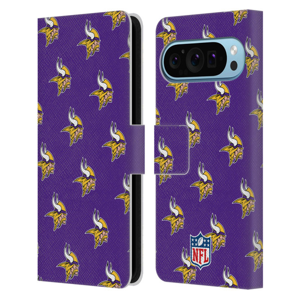 NFL Minnesota Vikings Artwork Patterns Leather Book Wallet Case Cover For Google Pixel 9 / Pixel 9 Pro