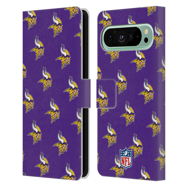 NFL Minnesota Vikings Artwork Patterns Leather Book Wallet Case Cover For Google Pixel 9 Pro XL