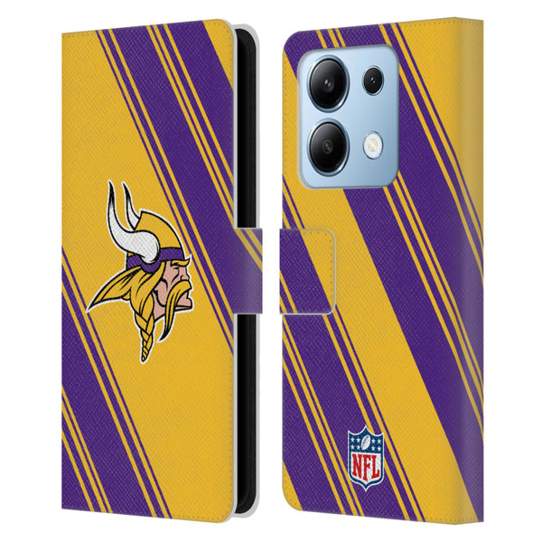 NFL Minnesota Vikings Artwork Stripes Leather Book Wallet Case Cover For Xiaomi Redmi Note 13/13 Pro 5G