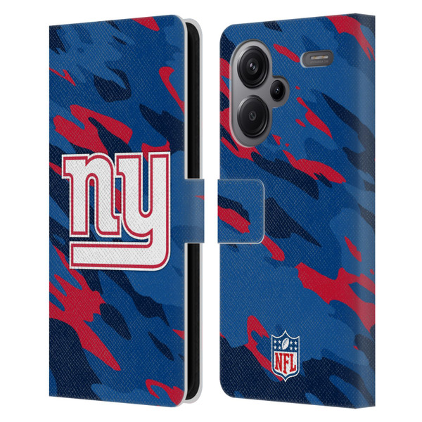 NFL New York Giants Logo Camou Leather Book Wallet Case Cover For Xiaomi Redmi Note 13 Pro Plus 5G
