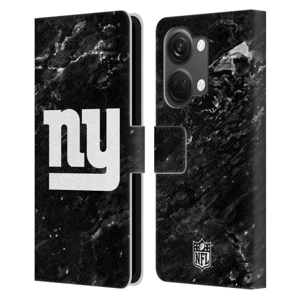 NFL New York Giants Artwork Marble Leather Book Wallet Case Cover For OnePlus Nord 3 5G