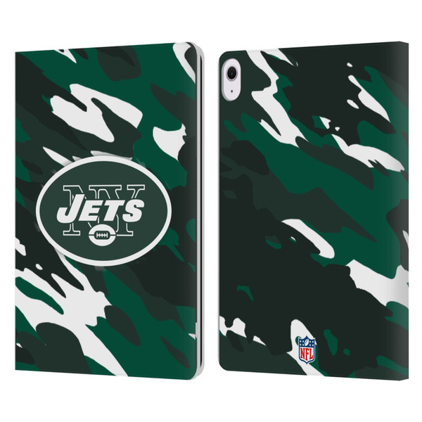 NFL New York Jets Logo Camou Leather Book Wallet Case Cover For Apple iPad Air 13 2024