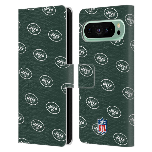 NFL New York Jets Artwork Patterns Leather Book Wallet Case Cover For Google Pixel 9 Pro XL