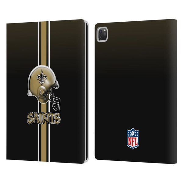 NFL New Orleans Saints Logo Helmet Leather Book Wallet Case Cover For Apple iPad Pro 13 M4 2024