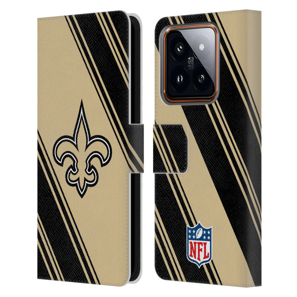 NFL New Orleans Saints Artwork Stripes Leather Book Wallet Case Cover For Xiaomi 14