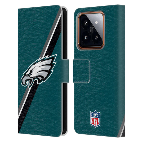 NFL Philadelphia Eagles Logo Stripes Leather Book Wallet Case Cover For Xiaomi 14