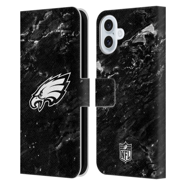 NFL Philadelphia Eagles Artwork Marble Leather Book Wallet Case Cover For Apple iPhone 16 Plus
