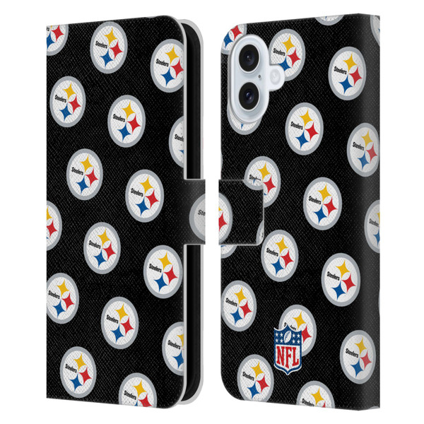 NFL Pittsburgh Steelers Artwork Patterns Leather Book Wallet Case Cover For Apple iPhone 16 Plus