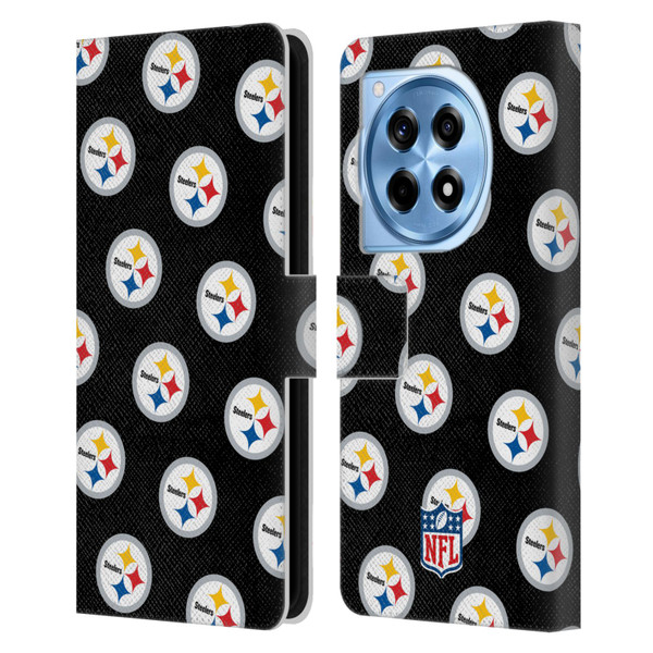 NFL Pittsburgh Steelers Artwork Patterns Leather Book Wallet Case Cover For OnePlus 12R