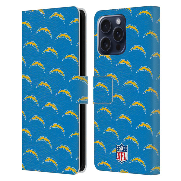 NFL Los Angeles Chargers Artwork Patterns Leather Book Wallet Case Cover For Apple iPhone 16 Pro Max