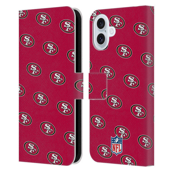 NFL San Francisco 49ers Artwork Patterns Leather Book Wallet Case Cover For Apple iPhone 16 Plus