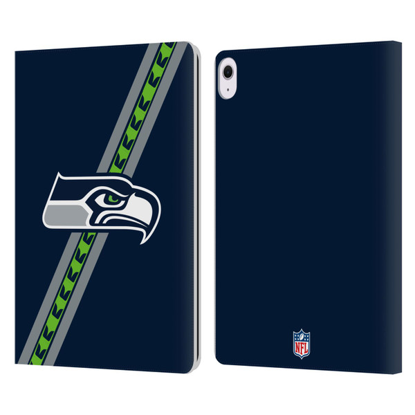 NFL Seattle Seahawks Logo Stripes Leather Book Wallet Case Cover For Apple iPad Air 13 2024